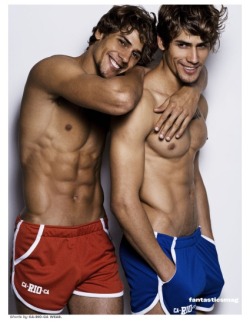 badundunblog:  The twins, the shorts. Marcos and Marcio Patriota looking stunning for Fantastics mag  