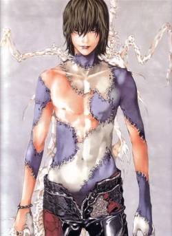 poopcone: Ryuk’s original concept art. Takeshi Obata wanted to design Ryuk as an “attractive rock star”, but scrapped the idea at the thought that Ryuk shouldn’t be more attractive than the main character, Light. In How to Read 13,  Obata states