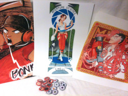 jadiejadie:  HAY DUDES. See all that stuff up there?  I’m giving all that stuff away. Why? I’m feeling giving today. WHAT YOU GET: 13x19 Glossy copies of BONK!, Mucha Medic, and Chell Nouveau A set of TF2 class buttons, your choice of RED, BLU or