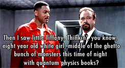 livinghalftone:  thefilthyunicorn:  rcmclachlan:  cesaret:  the-final-horcrux:  joonchi:  “May I ask why you felt little Tiffany deserved to die?”  Will Smith’s logic is always the best logic.  I’m pretty sure this is why Tumblr gave us photosets.