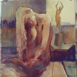 Figure Painting of me from a couple days ago. 2 hour pose.  (Taken with instagram)