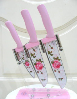 tiffanykate-model:  What a pretty knives set.  These are so pretty. I need to get them. ♥