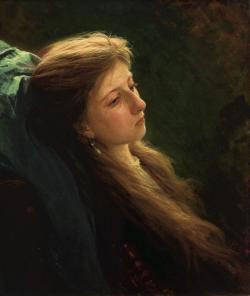 russianarthistory:  Ivan Kramskoi Girl With Tress (1873)