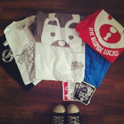 Goodies from @abandonshipapparel and @bridgetblonde for Blonde Locks.  (Taken with instagram)