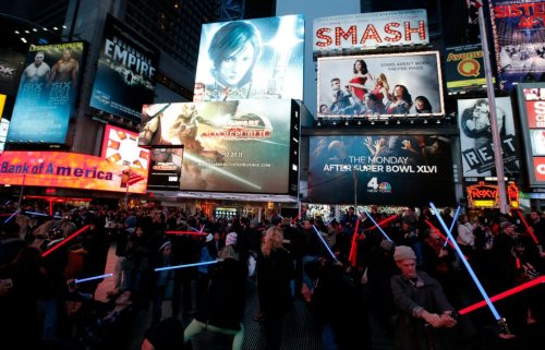 vaginal-erection:  Star Wars The Old Republic Lightsaber Freeze Mob in Times Square 