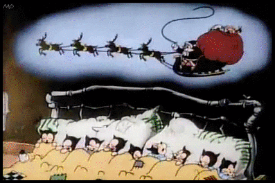   Mickey plays Santa in Walt Disney’s Mickey’s Good Deed (1932) May all your