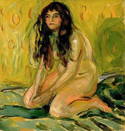 arthistoryx:  Edvard Munch, Kneeling Nude, 1920-23 