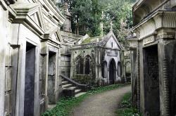 fuckyeahvalhalla:  bewitchingbritain:     The world’s most hauntingly atmospheric cemetery, Highgate Cemetery, occupies a spectacular hillside site in Highgate, north London. Opened in 1839, it quickly became a fashionable locale for the wealthy and