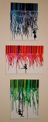 dyingofcute:  melted crayon wall art 