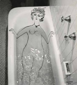 Girl in Bathtub (1949), Saul Steinberg