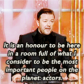 conanofallon:  Ricky Gervais hosting the Golden Globe Awards (2010 and 2011) 