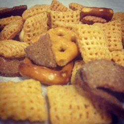 I eat all the wheat chex first so I can savor the white chex and rye chips, nomz 
