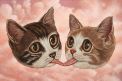 ianbrooks:  Kissy Kitty by Case Welson For the Gallery1988 Adult Swim Show, Casey’s tribute to Tim &amp; Eric. Sandpaper cat kisses are only kind I need.  Artist: website / society6  