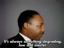 tranqualizer:  [photo set: moving images of Martin Luther King Jr delivering a sermon a day before his assassination. Text reads, “somebody told a lie one day. they couched it in language. they made everything black, ugly and evil. look in your dictionary