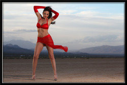 lucky-33:  April 2011 My Muse…   This was my first Tumblr post. We took this out on the Dry Lake by Primm. Moment had just started dancing and this was an outfit we had custom made for her. Unfortunately, her locker was broken into and it was stolen,