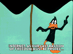 angel-charity:  ladynorbert:  rookofmustang:  gifmovie:  STOP SOPA  Automatically the best one out there.  Daffy wins.  Daffy epicly wins. Hands down. 