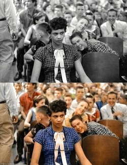 its-salah:  Never forget…Dorothy Counts being mocked by an entirely white audience on enrollment day at Harding High School. September 4th, 1957 
