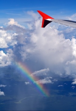 upiluften:  Brasilian A320 flying over a rainbow. 