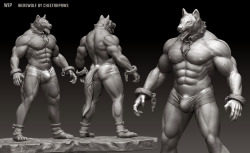 rrowdybeast:  Werewolf Model - CheetahPaws on FA. #NSFWish 