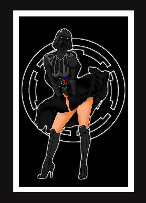 yourdemonlover:  fystarwars:  This is a series of Not so Sexy STAR WARS Pin ups created by YayzusGraphics (via ufunk)  i love the vader, boba fet and storm trooper one >.<  What in the fuck?!