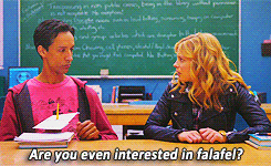 ravendors:  Abed: My dad will only pay for classes that will help me run the family restaurant. It’s been struggling since 2001. 9/11 was pretty much the 9/11 of the falafel business. Britta: So your dad has your whole life planned out for you? 