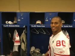 Justin Tuck: &ldquo;Look at the company I keep. @TeamVic and Mr. Nicks by my locker. #salsalessonscomingsoon&rdquo;