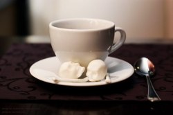 gothiccharmschool:  I have skull sugar cubes at home, and save them for special occasions. (Meaning, if I’m having a REALLY bad day, and need extra whimsy in my coffee.) I purchased mine from Dem Bones on Etsy.   Interesting. I&rsquo;m not into coffee,