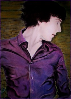 cumberbitchsandwich:  cumber-porn:  imjohnlocked:  annacarrota:  Well I should post some of my Sherlock art… One of my first drawings. Soft pastels; -traditional In love with the Purple Shirt of Sex  this is and will always be my fave from Annacarrota
