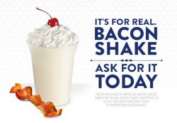 Laughingsquid:  Bacon Shake, A Bacon-Flavored Milkshake From Jack In The Box  Bacon