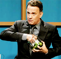 the-absolute-best-gifs:  twenty4mixtapes: …aaaand Tom Hanks has his hand caught in a pickle jar. “You have to let go. No, let go of the PICKLE.”“But I want a pickle.”  