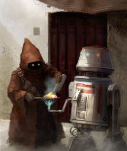 thecultladyfriend:  Jawa and Droid BBQ by PaulTobin 
