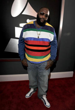 Rick Ross arrives at The 54th Annual Grammy Awards at Staples