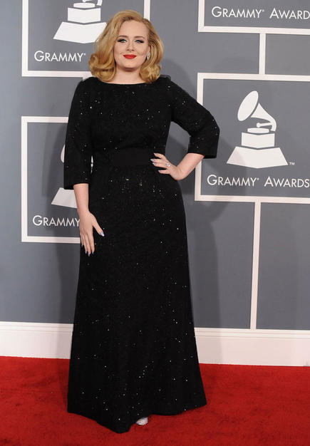 Adele arrives at The 54th Annual Grammy Awards at Staples Center on February 12,