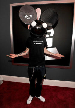 deadmau5 arrives at The 54th Annual Grammy Awards at Staples Center on February 12, 2012, in Los Angeles, California.