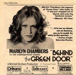 Newspaper advertisement for Behind the Green Door
