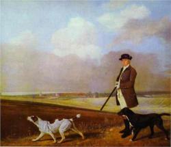 Sir John Nelthorpe, 6th Baronet out Shooting with his Dogs in Barton Field, Lincolnshire - George Stubbs
