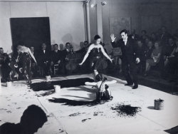 fckyeaharthistory:  Yves Klein - Anthropometries Of The Blue Period (performance art), 1960 