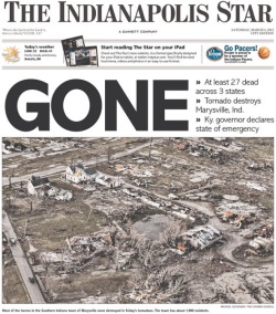 fuckyeahlouisville:  thedailywhat:  Tornado Outbreak News of the Day: Between 80 and 100 tornadoes touched down across 10 states Friday, resulting in over 30 deaths, hundred of injuries, and millions of dollars in damage. Multiple fatalities were reported