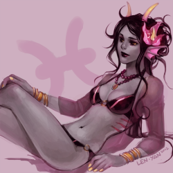len-yan: swimsuit feferi for TFW day 6, finally done ;A; wanted to fix her more but it’s really late now (or early, depending on how i look at it..) and i think i need to sleep heheh ;v; 