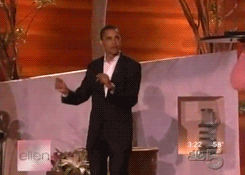  OBAMA IS DANCING WITH ELLEN This is everything I’ve ever wanted. This is the meaning of the universe, in a photoset. I’m so proud to call this man my president. He dances like a white guy omg it’s so cute. XD still one of the coolest presidents