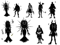 Some silhouettes for a yet to be finished character design.