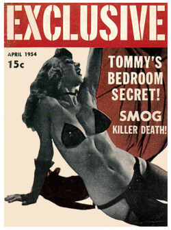 blueruins: Tommy’s Bedroom Secret! Winnie Garrett is featured on the April &lsquo;54 cover of 'EXCLUSIVE&rsquo;; a popular 50&rsquo;s-era Men&rsquo;s Pocket Digest..