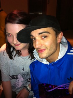 Me &amp; Tom. Glasgow. 26th February 2012. I was drunk so was sat on this chair and he sat at the side of me so I didn&rsquo;t need to stand up&hellip;hence his hat blocking my face.