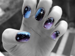 10blankcanvases:  My attempt at galaxy nails