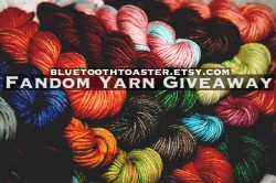 bluetoothtoaster:   Fandom Yarn Giveaway! To preview my upcoming shop update on etsy, I’m going to do a little giveaway! The WINNER will be able to choose one of the following: 1) Doctor Who Mini-Skein Pack containing five 10g (40yd) skeins in You Sexy
