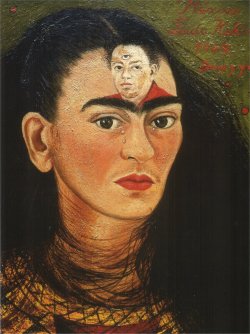 Fckyeaharthistory:  Frida Kahlo - Diego And I, 1949. Oil And Masonite On Canvas 