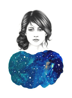 amocci:  CARINA—She is my newest creation, and I must say, I am pretty fond of her. For this piece, I really enjoyed working with darker colors and recreating the mood of the Carina Nebula. Soon you will see Orion, the third and final piece that is