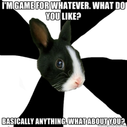 fyeahroleplayingrabbit:  Lather, rinse, and repeat.  OH HEY. THIS SOUNDS FAMILIAR.