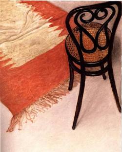 artaddictsanonymous:  Avigdor Arikha, Thonet Chair and Carpet, 1991 