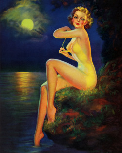 vintagegal:  “A Moonlight Nymph” by Laurette Patten (1938) Night folks 